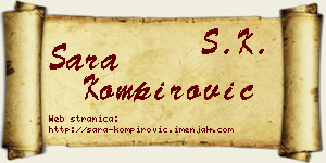 Sara Kompirović vizit kartica